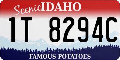 ID license plate 1T8294C