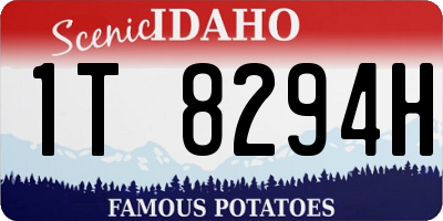 ID license plate 1T8294H