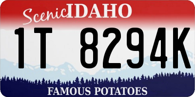 ID license plate 1T8294K