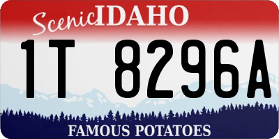 ID license plate 1T8296A