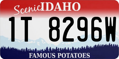 ID license plate 1T8296W