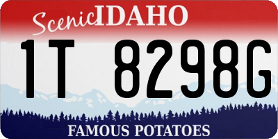 ID license plate 1T8298G