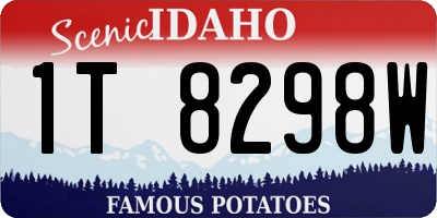 ID license plate 1T8298W