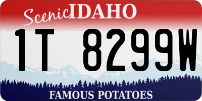 ID license plate 1T8299W