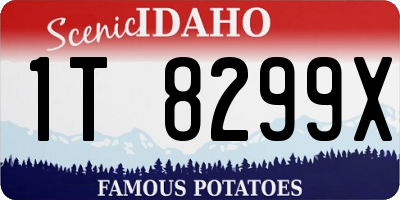 ID license plate 1T8299X