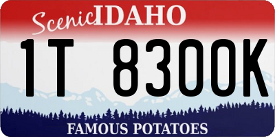 ID license plate 1T8300K