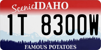ID license plate 1T8300W