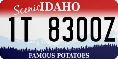 ID license plate 1T8300Z
