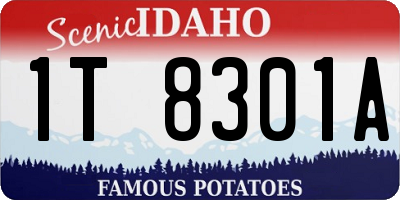 ID license plate 1T8301A