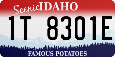 ID license plate 1T8301E