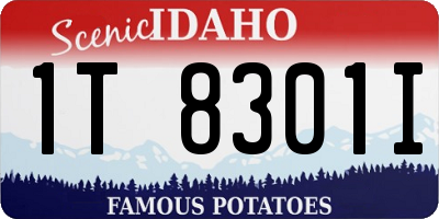 ID license plate 1T8301I