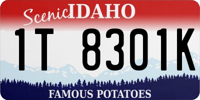 ID license plate 1T8301K