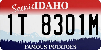 ID license plate 1T8301M