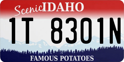 ID license plate 1T8301N