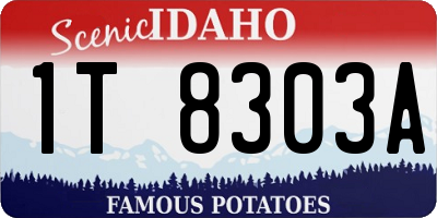 ID license plate 1T8303A