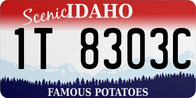 ID license plate 1T8303C