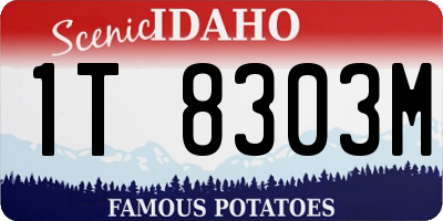 ID license plate 1T8303M