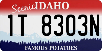 ID license plate 1T8303N