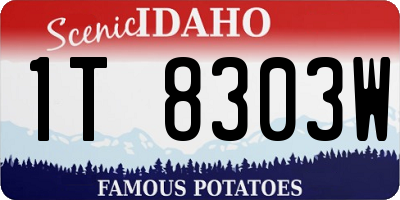 ID license plate 1T8303W