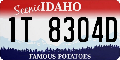 ID license plate 1T8304D