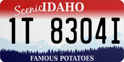 ID license plate 1T8304I