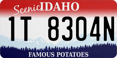 ID license plate 1T8304N