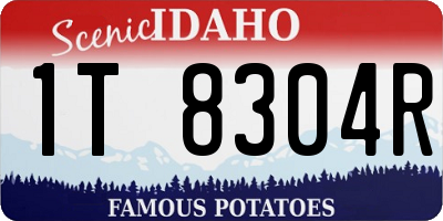 ID license plate 1T8304R