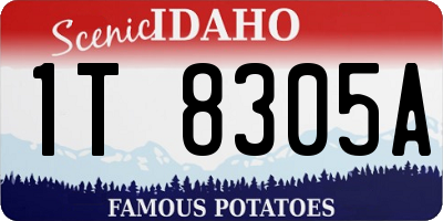 ID license plate 1T8305A