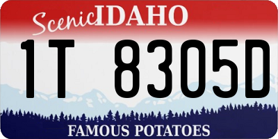 ID license plate 1T8305D