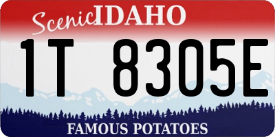 ID license plate 1T8305E