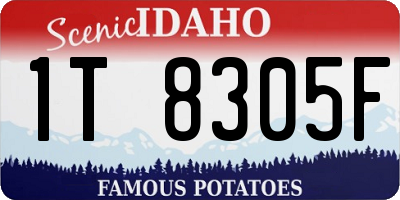 ID license plate 1T8305F