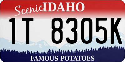 ID license plate 1T8305K