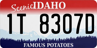 ID license plate 1T8307D