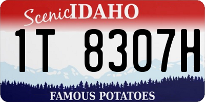 ID license plate 1T8307H