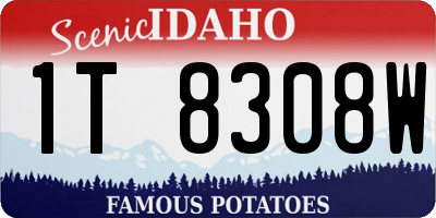 ID license plate 1T8308W