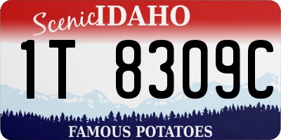 ID license plate 1T8309C