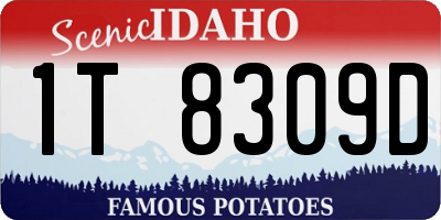 ID license plate 1T8309D