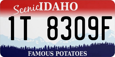 ID license plate 1T8309F