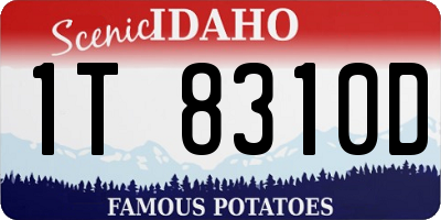 ID license plate 1T8310D