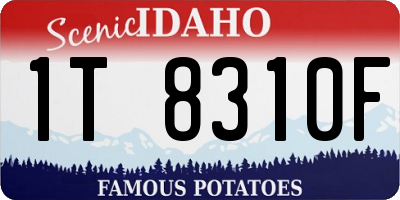 ID license plate 1T8310F