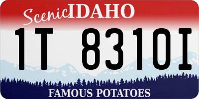 ID license plate 1T8310I