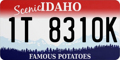 ID license plate 1T8310K