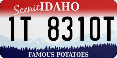 ID license plate 1T8310T