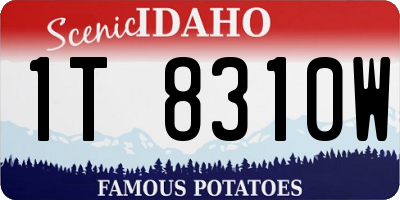 ID license plate 1T8310W