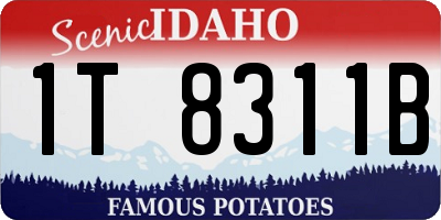 ID license plate 1T8311B