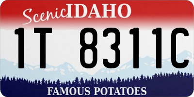 ID license plate 1T8311C