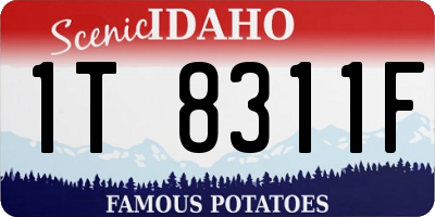 ID license plate 1T8311F