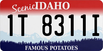 ID license plate 1T8311I