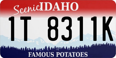 ID license plate 1T8311K