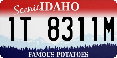 ID license plate 1T8311M